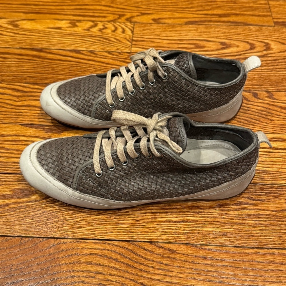 Dragon diffusion Woven Leather Sneakers Trainers handmade Brown Gray size 40 9